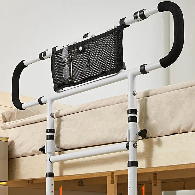 Disabled Handicap Elderly Seniors Lightweight Safety Width Motion Light Storage Pocket Height Adjustable Bed Guard Rail